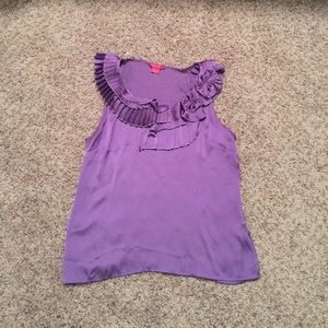 $Sold$ Purple sulky top with ruffed neck